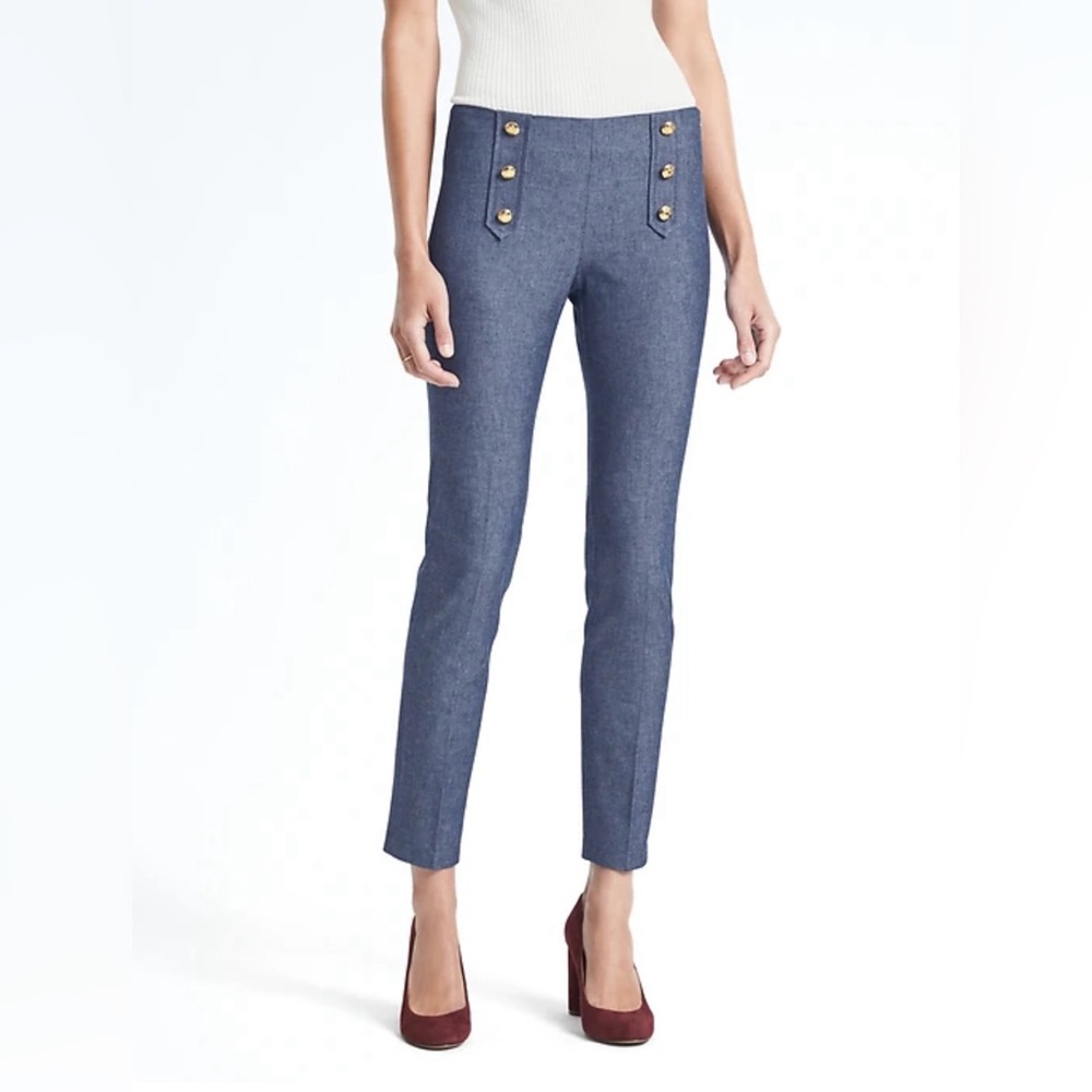 BANANA REPUBLIC SLOAN SKINNY-FIT SAILOR ANKLE PANT SIZE 00 PETITE